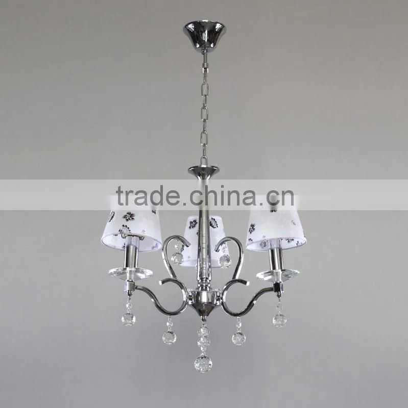 modern decoration chandelier lightingf &fabric round lampshade pendant lamp