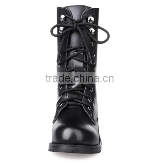 2016 Martin boots,hot selling ladies fashion flat boots,high quality PU leather women shoes