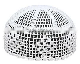 White muslim prayer knitted caps