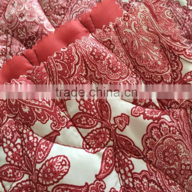 quilting fabric, taffeta printed quilting embroidered fabric,printed quilted jacket fabric