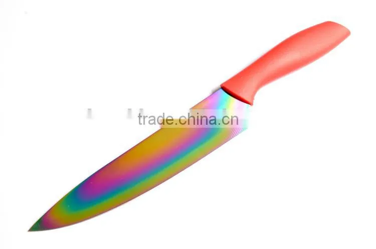 titanium apple peeler knife with colored handle