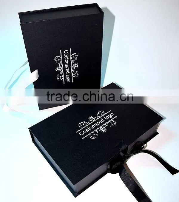 Free sample custom black luxury gift paper box for sleepwear