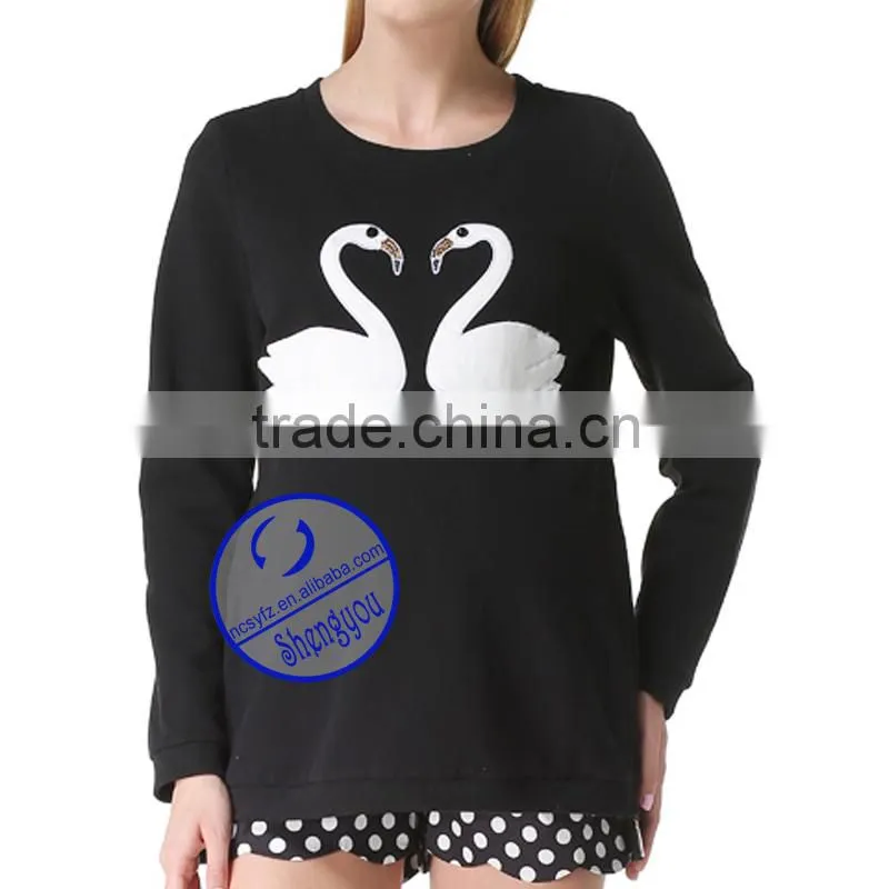 Custom 100% cotton Maternity's Pullover Hoodies & Sweatshirts with side zipper