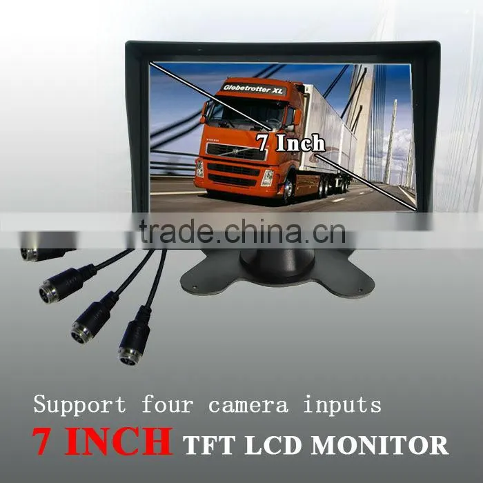 Quad Control box 7'' TFT LCD monitor Wide view angle Car Rear View System