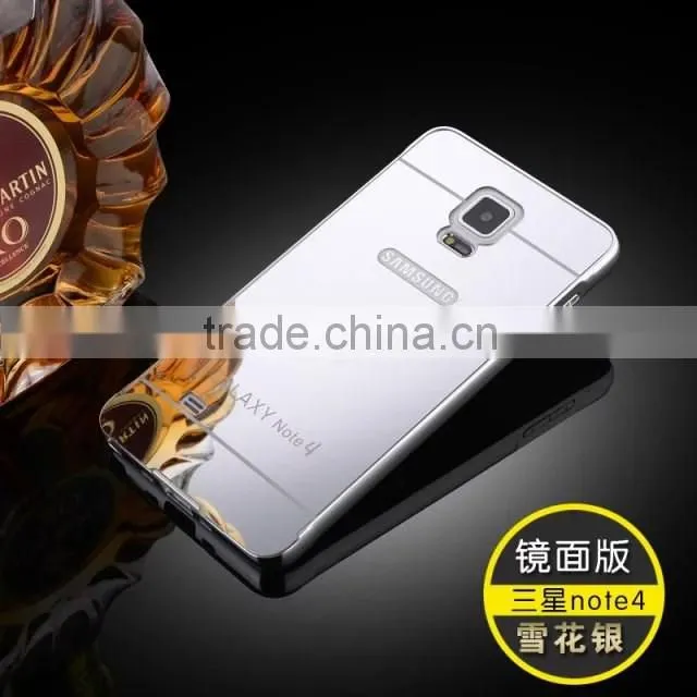 High Quality Aluminum Mirror Cell Phone Bumper Case Cover For Samsung Galaxy Note 4