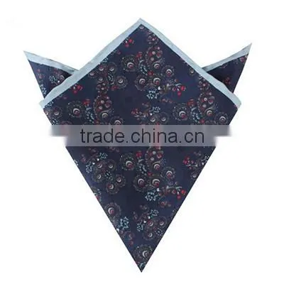 Classic print pure silk pocket square