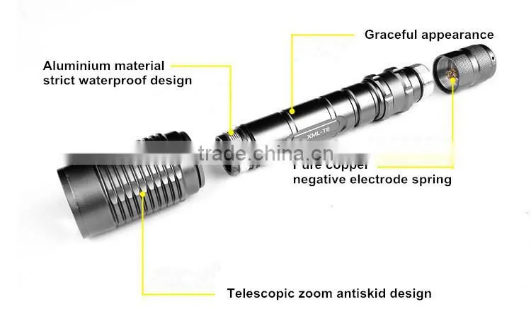 t6 led rechargeable flashlight torch, flashlights and torches