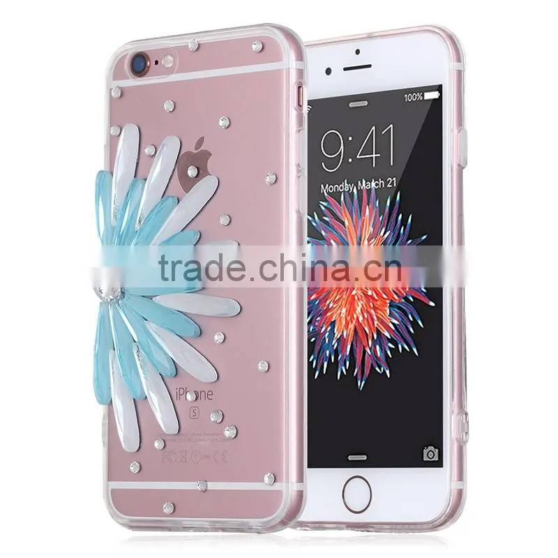 Manufacturer wholesale luxury shining diamond TPU cover mobile phone case for Iphone 6/6S