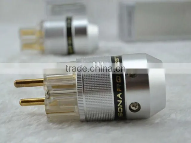 Sonar Quest Aluminum metal + 24K Gold Plated EUR Power Plug & IEC Connector