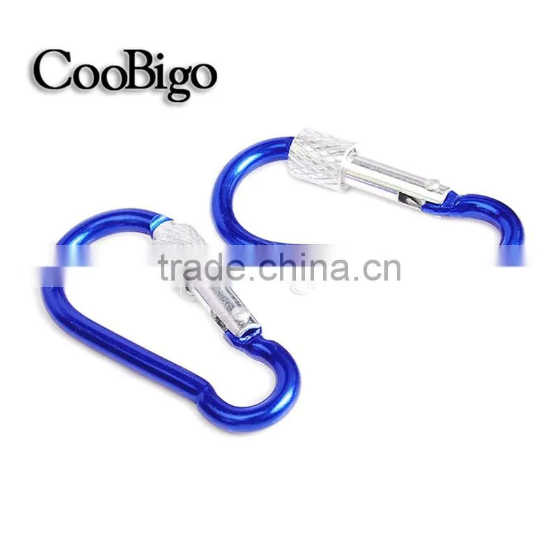 Multi-Color Aluminum Spring Locking Carabiner Snap Hook Keychain Hiking Camping #FLQ188-7C(Mix-s)