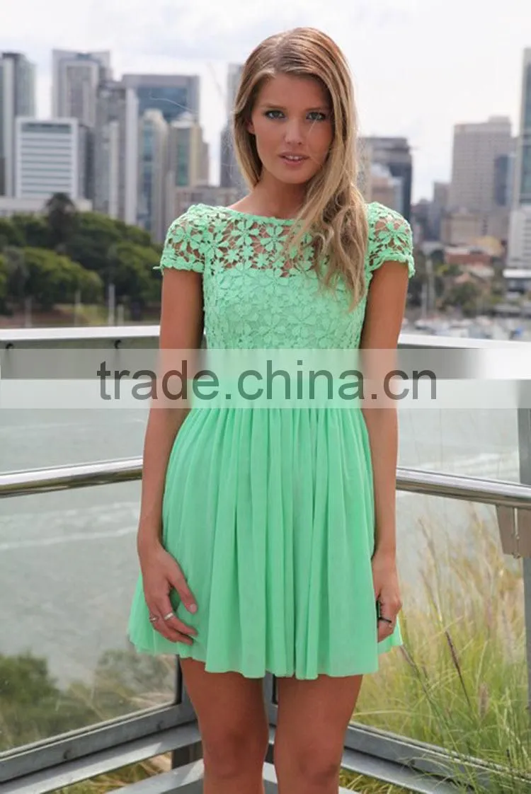 Marvelous Gorgeous Splendid and Posh Chiffon dress lace new fashion ladies dress, new model girl dress 2015, wedding party dress