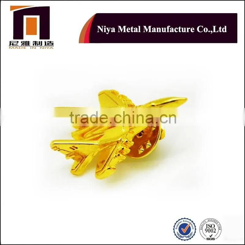 Excellent Quality Gold Airplane Lapel Pin