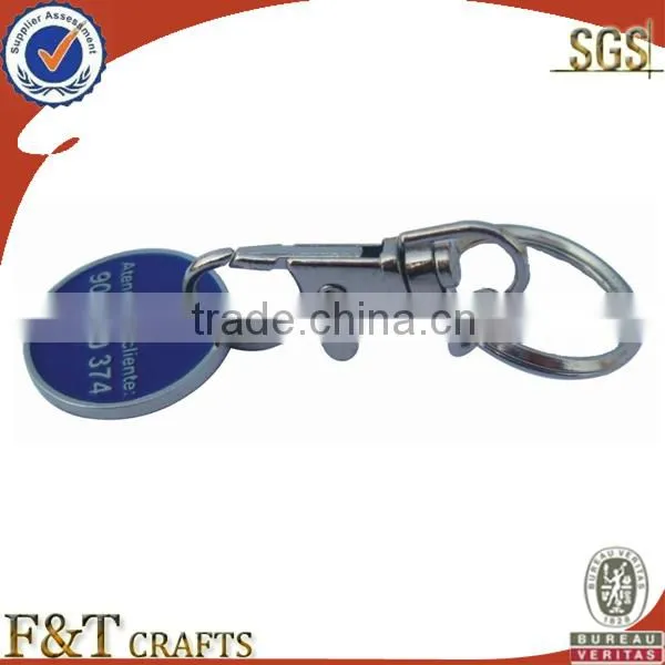 promotional shopping metal custom trolley coin keyring