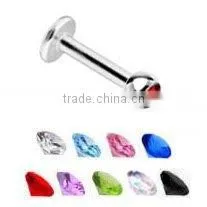16G Surgical Steel Gem Monroe Labret Tragus Body Jewelry