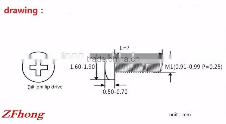 steel with silver color nickel phillip pan round head electronic micro screw
