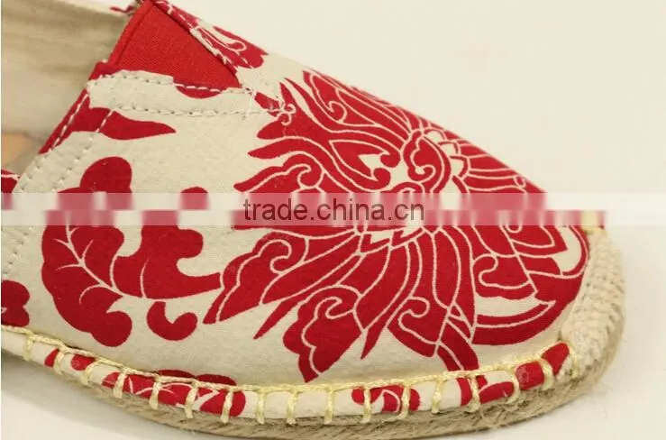 woman Hemp rope sole canvas espadrille shoes comfortable casual shoe manufactory
