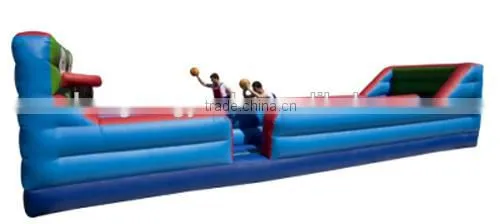 dual-lane inflatable bungee run basketball hoops