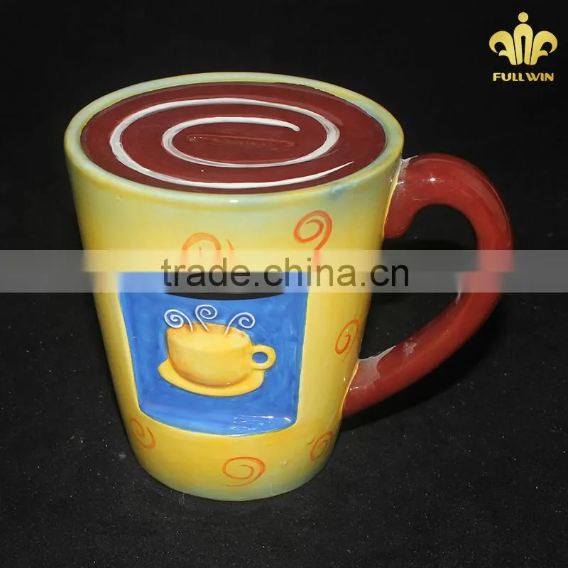 Ceramic coffee cup money bank box