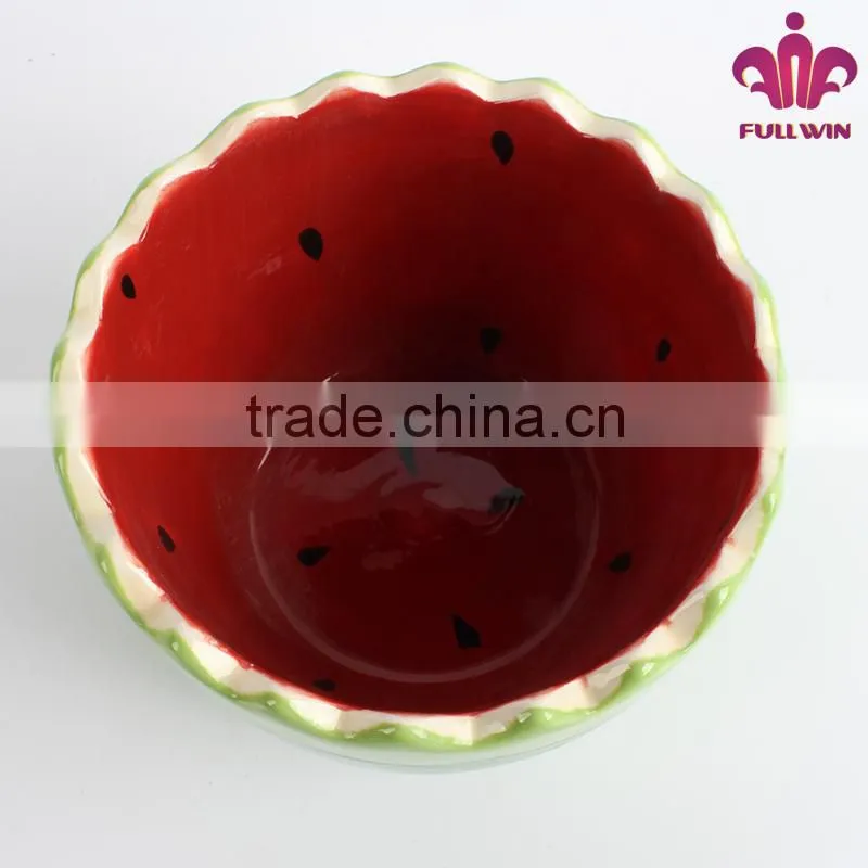 Cheap bulk handmade ceramic bowl with watermelon design