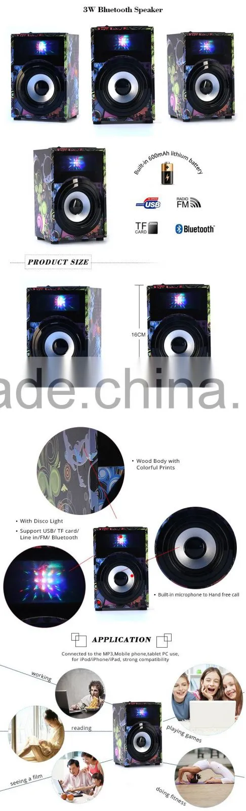 BBQ KBQ-03 3W 600mAh Mini Portable Wireless Bluetooth Speaker