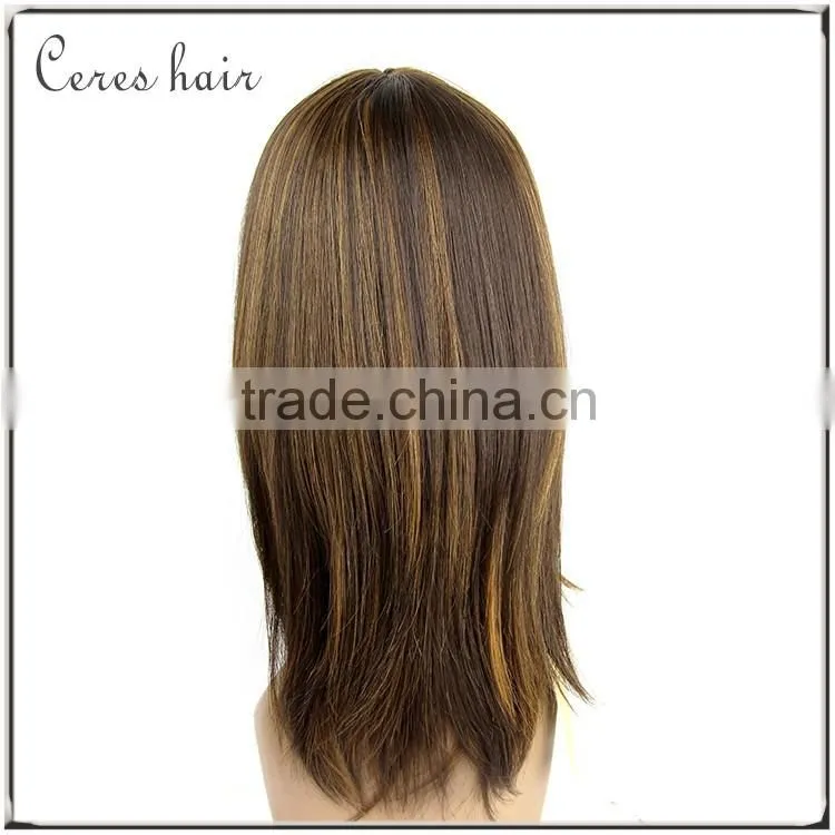 shoulder length new arrival style dark blonde color silk base human hair full lace wig