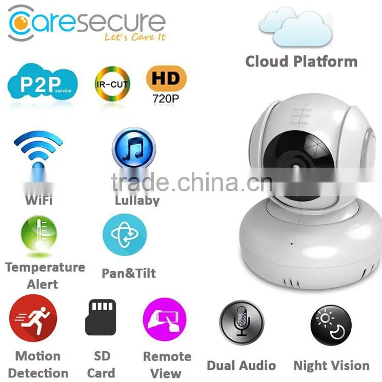 Hot HD Wifi Temperature Alarm Lullaby 2 Way Audio Baby Monitor Wireless IP Camera Supplier