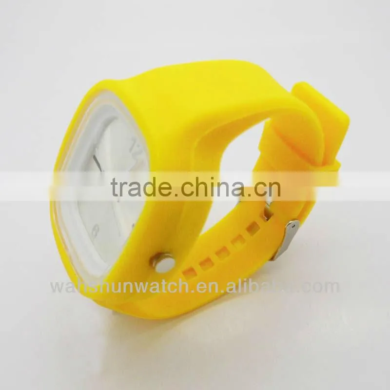 Popular yellow silicone square jelly watch