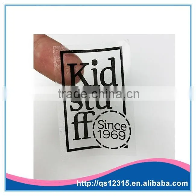 Printed logo clear plastic labels stickers for printing
