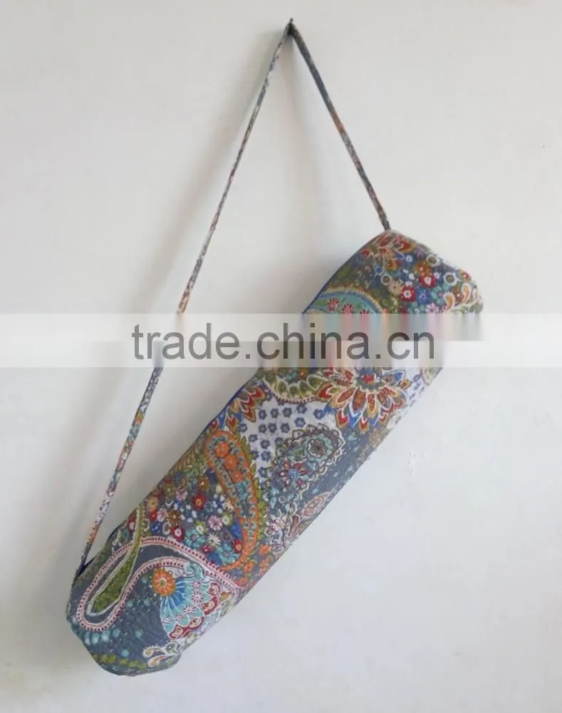 Gray Yoga Bag Hippie Yoga Mat Bag Shoulder Bag Cross Body Bag Satchel Shoulder Bag Yoga Duffle Bag Handmade Cross Body Bag
