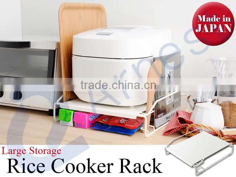 Arnest home kitchen accessories organization rice cooker nori cling films storage steel rack holder stands made in Japan76495