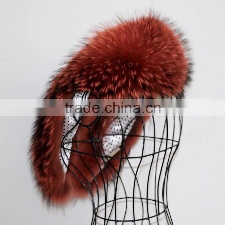 China Real Colored Raccoon Fur Collar Customized