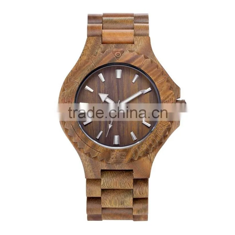 2016 Fashion quartz bamboo wood watch mens wooden watches