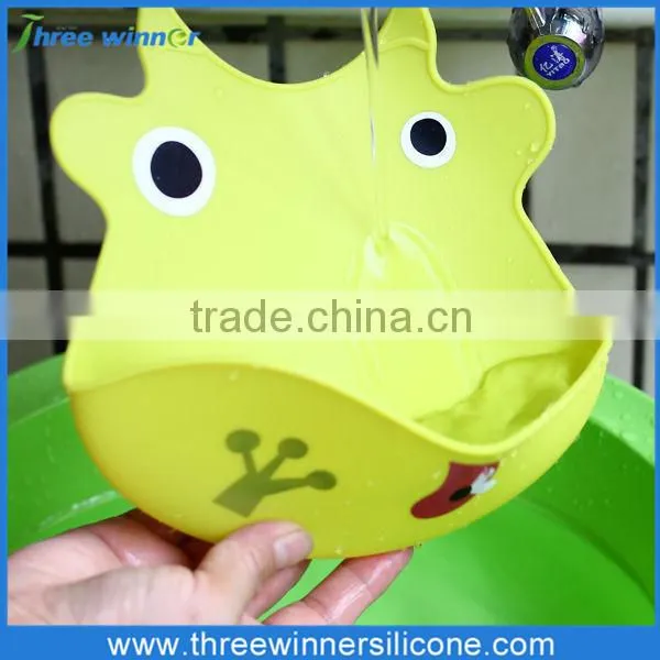 FDA grade washable colorful Silicone cute Factory Wholesale Baby Bib