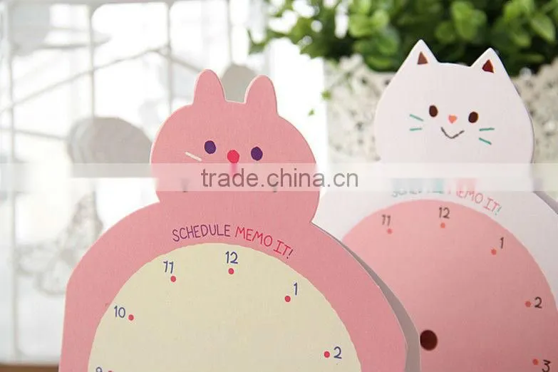 New creative small clock sticky notes and note book