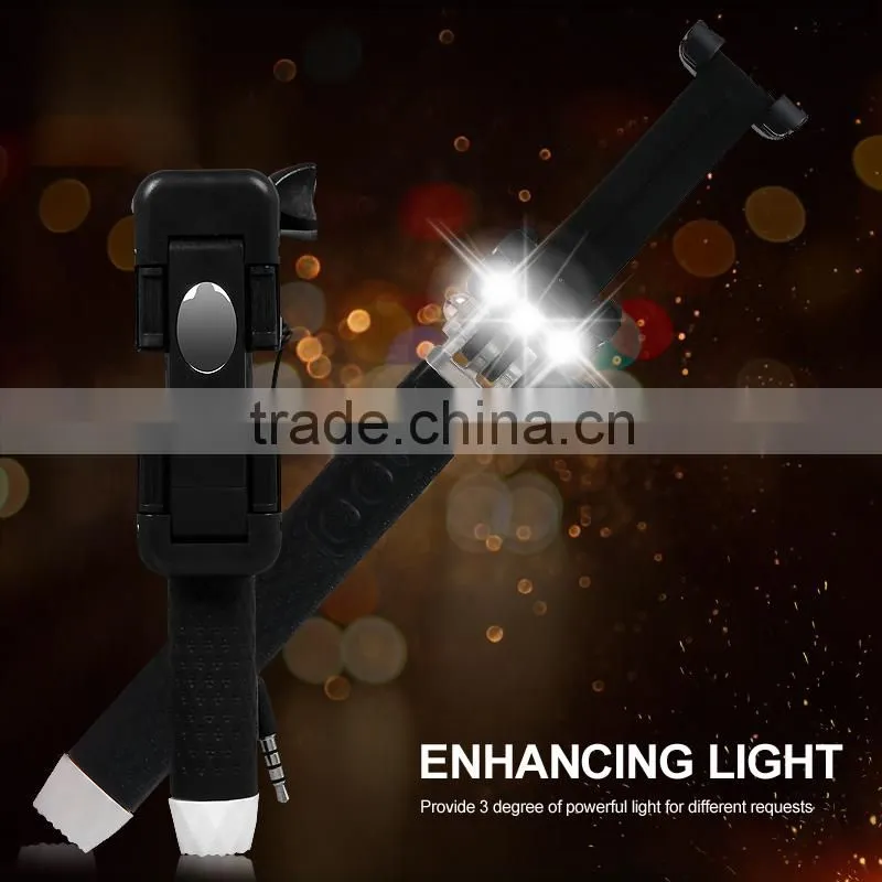 2015 Hot New Products Super Mini Selfie Stick With LED Flash Light, China Manufacturer
