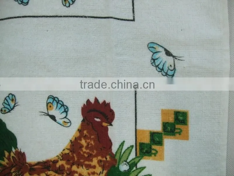 china supplier bulk buy from china rooster design printed kitchen cotton velour tea towel