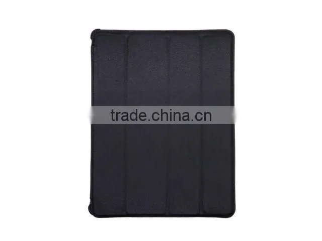Heat setting stand leather case for the new iPad 3 Black