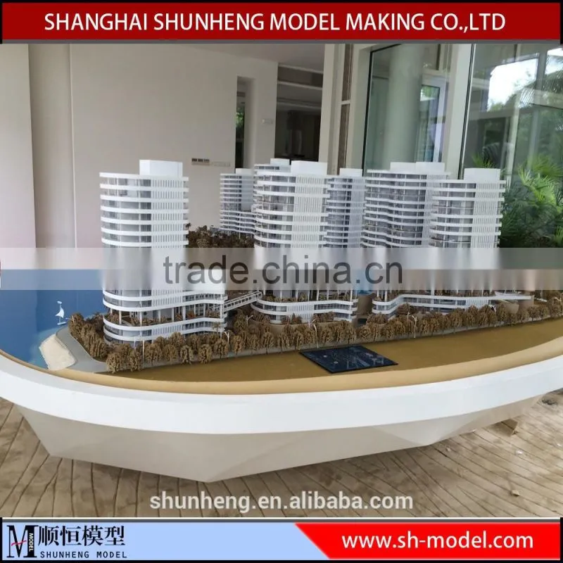 high quality customize handmade scale architectural model with custom wooden base
