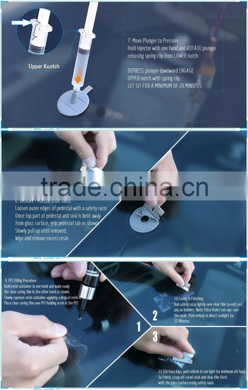 DIY Auto WINDSHIELD REPAIR KIT MOQ Only 48pcs Auto Glass REPAIR
