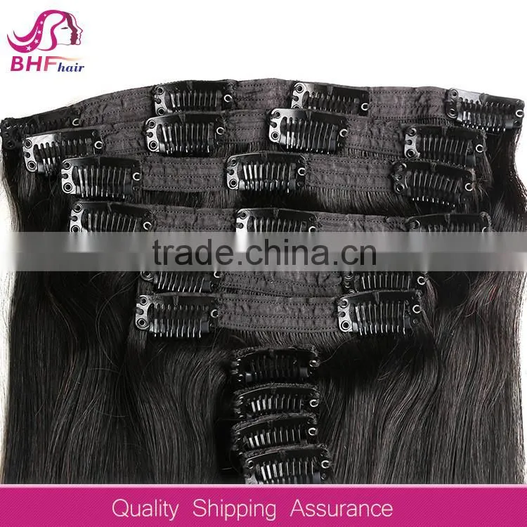 Peruvian Hair 24 Inch Clip-In Yaki Human Hair Extensions