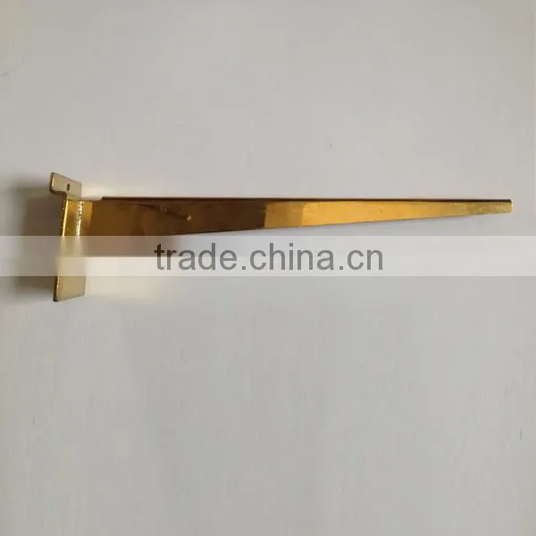 Golden glass brackets,Slatwall Shelf Brackets,glass support