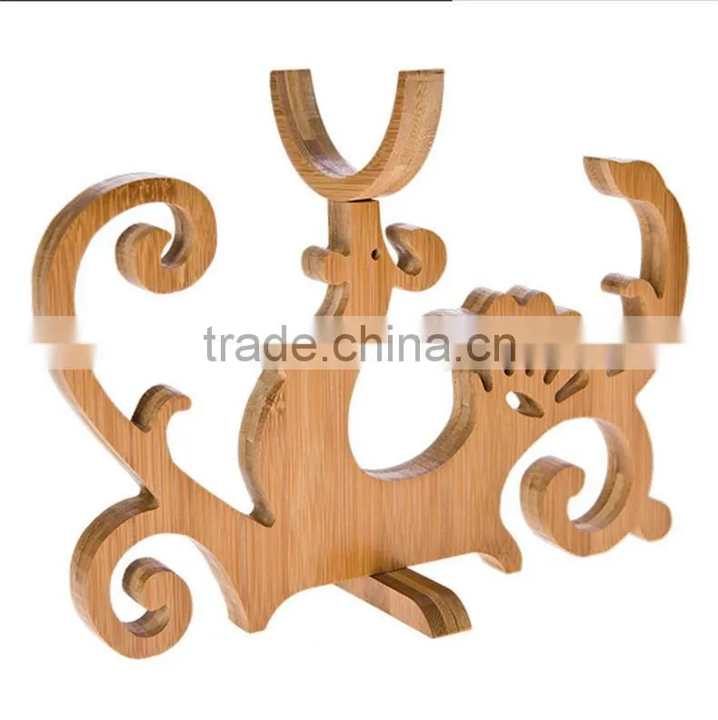 WR020/100% Bamboo Material Hot Sale Elk Shaped Folding Bamboo Wine Rack
