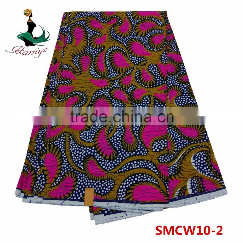 2016 Fashion Real wax fabric African printed wax fabric SMCW14 High quality
