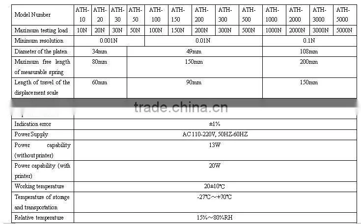 ATH-2000 Spring Extension And Compression Tester /Digital Spring Test Machine