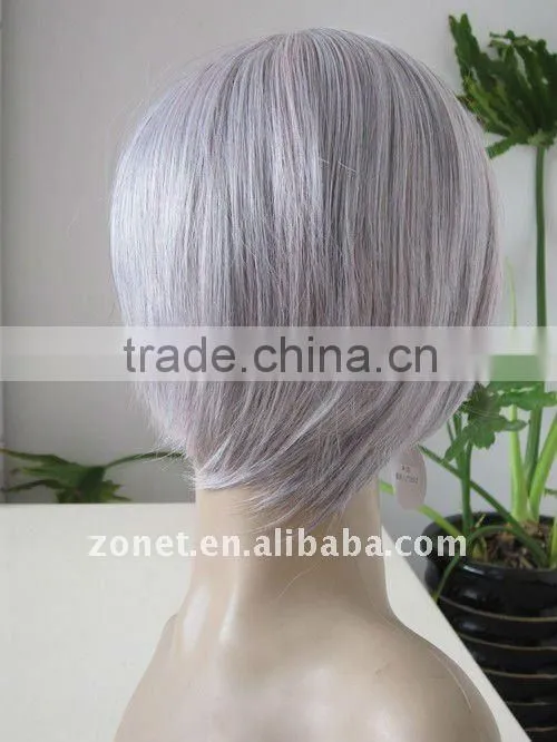 Fashion Cosplay silver gray Wig