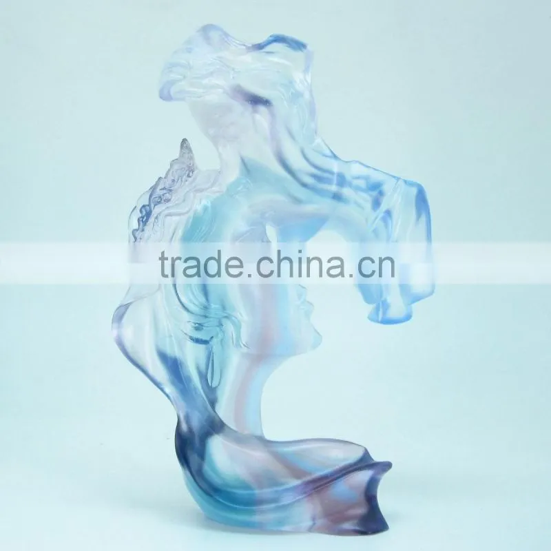 BJ005 pate de verre crystal statue souvenir