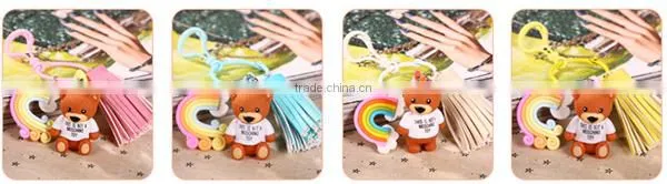 custom soft pvc teddy bear keychain
