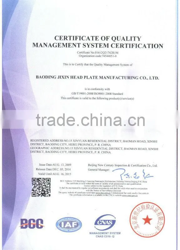 Spherical heads with ASME stainless steel