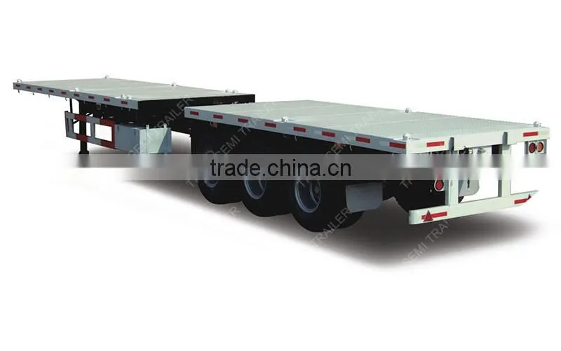 extendable trailer , tri-axle 45ft 40ft flatbed extendable semi trailer