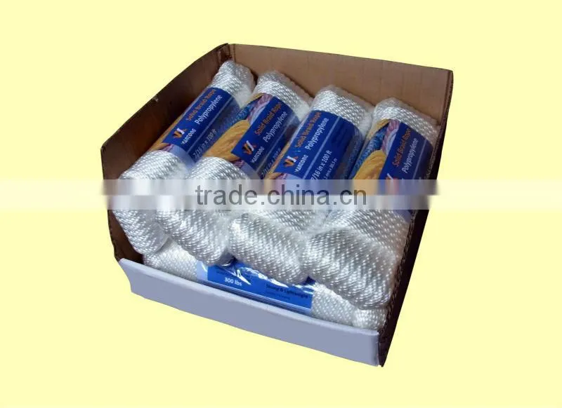 Pro-Grade Solid Braid Polypropylene Rope - 7/16" x 100' Silver White Color Lift Drag All Purpose Line